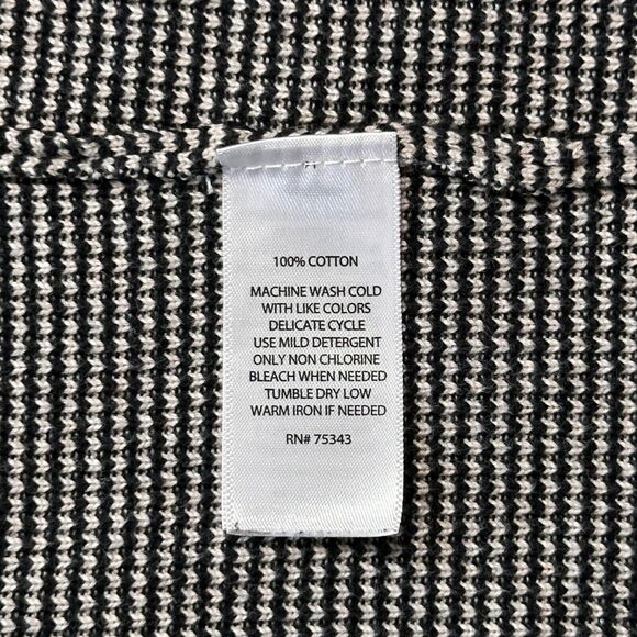 Ruby Moon Open Cardigan Vest Women's Medium Boho Duster Stripes Black White - Picture 4 of 6